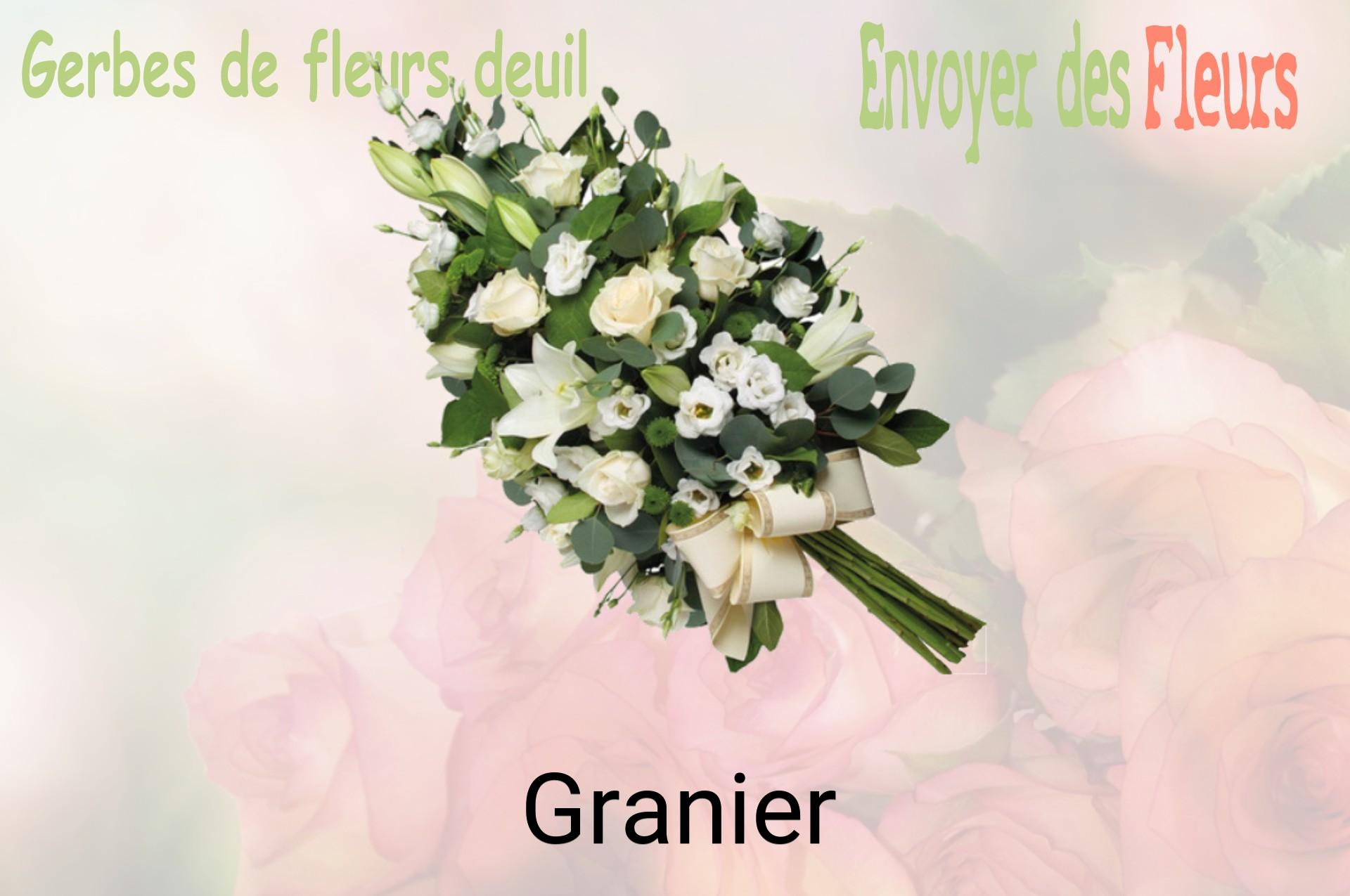 Gerbe de fleurs de deuil livrée à Granier
